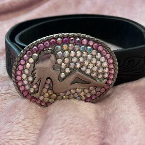 Bebe Black Leather Belt